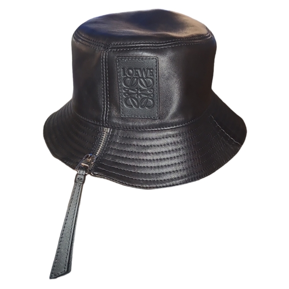 Loewe Other - LOEWE | Anagram Logo Leather Bucket Hat in Black ~ Size 57